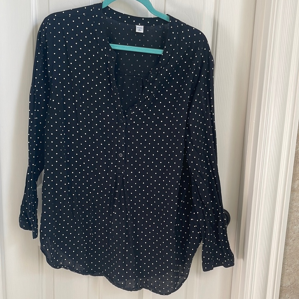 Old Navy black & white top XL EUC